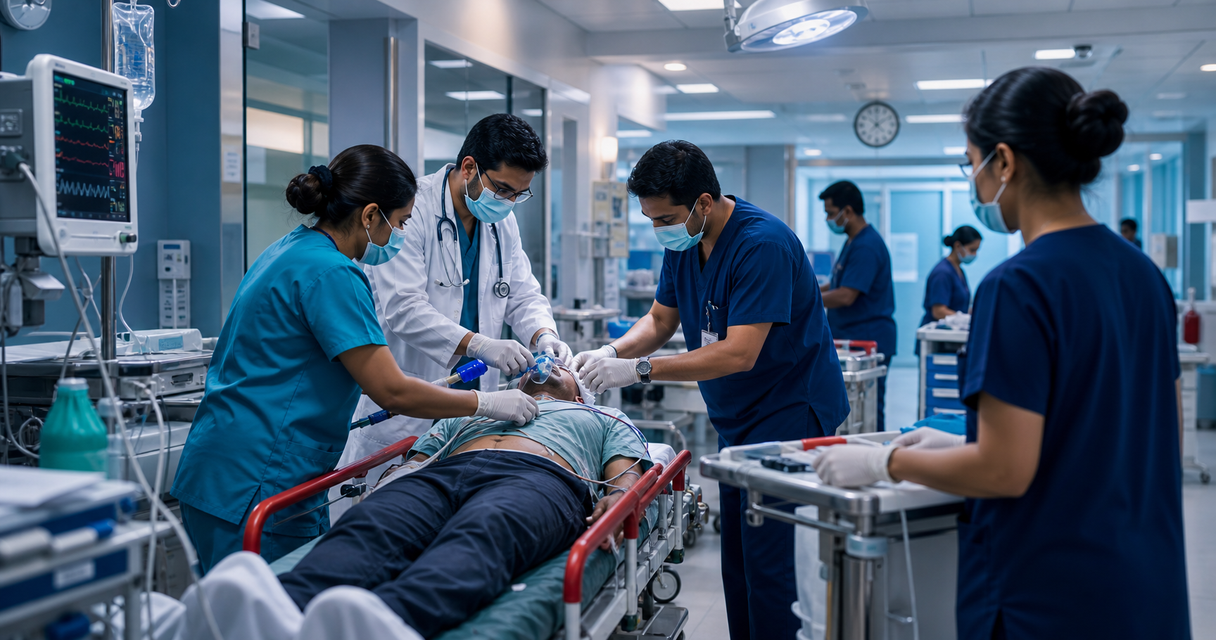 Emergency toxicology response team in a modern hospital setting